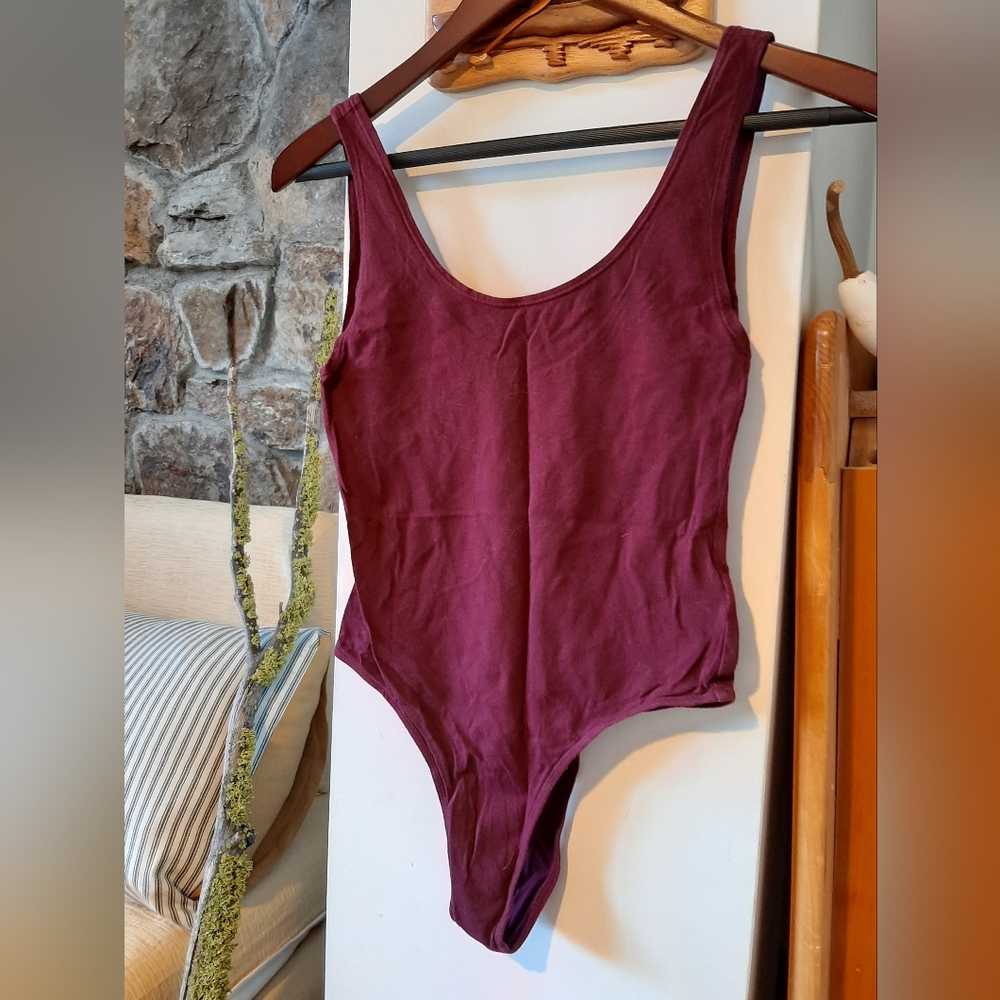 PacSun Cotton Body Suit Maroon Color Size S